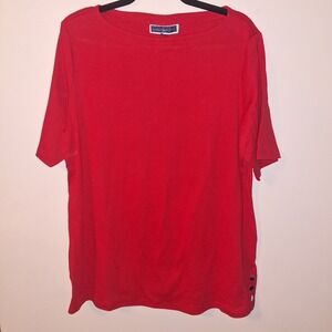 Karen Scott Red Short Sleeve Top Size 1X